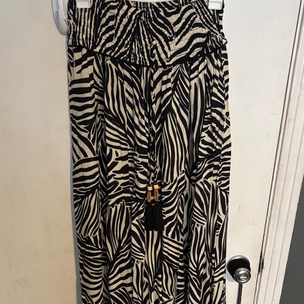 Zebra Print  beach pants with Tassel